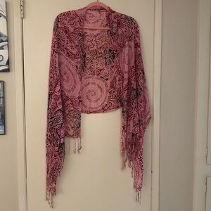 Pattern Scarf Shawl w/Fringe 72” x 28”Woven Faith hope courage serenity harmony!